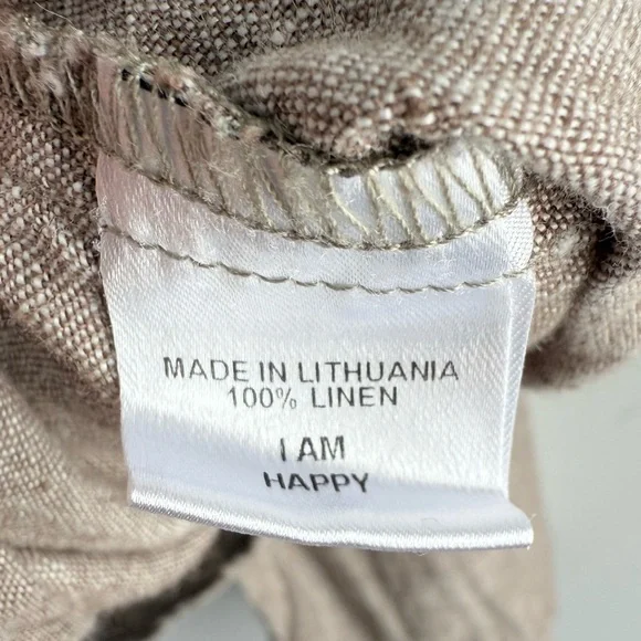 FLAX 100% Linen Oversized V-Neck Tunic Top L Lagenlook Bohemian Long Sleeves - Picture 11 of 14